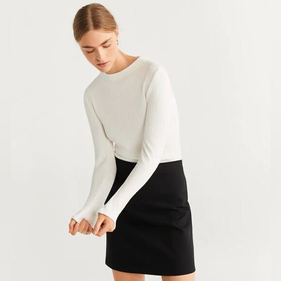 Mango Combination Dress Ribbed New - Picture 8 of 8